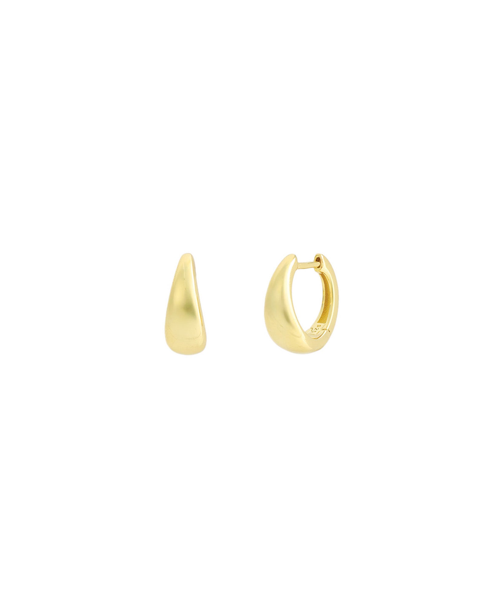 Quiet Icon-Classic Tapered Huggies | 13mm-Earrings-14k Gold Vermeil-Blue Ruby Jewellery-Vancouver Canada
