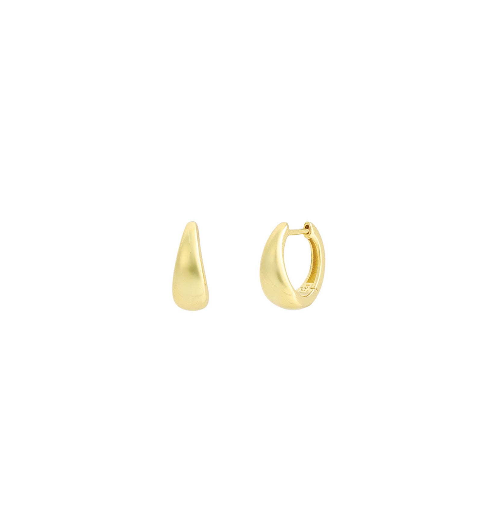 Quiet Icon-Classic Tapered Huggies | 13mm-Earrings-14k Gold Vermeil-Blue Ruby Jewellery-Vancouver Canada