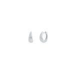 Classic Tapered Huggie Rhodium Plated Sterling Silver
