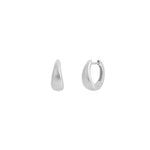 Quiet Icon-Classic Tapered Huggies | 13mm-Earrings-Rhodium Plated Sterling Silver-Blue Ruby Jewellery-Vancouver Canada