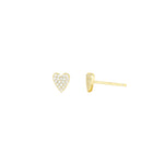 Quiet Icon-Heart Pavé Stud-Earrings-14k Gold Vermeil, Cubic Zirconia-Blue Ruby Jewellery-Vancouver Canada