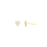 Quiet Icon-Heart Pavé Stud-Earrings-14k Gold Vermeil, Cubic Zirconia-Blue Ruby Jewellery-Vancouver Canada