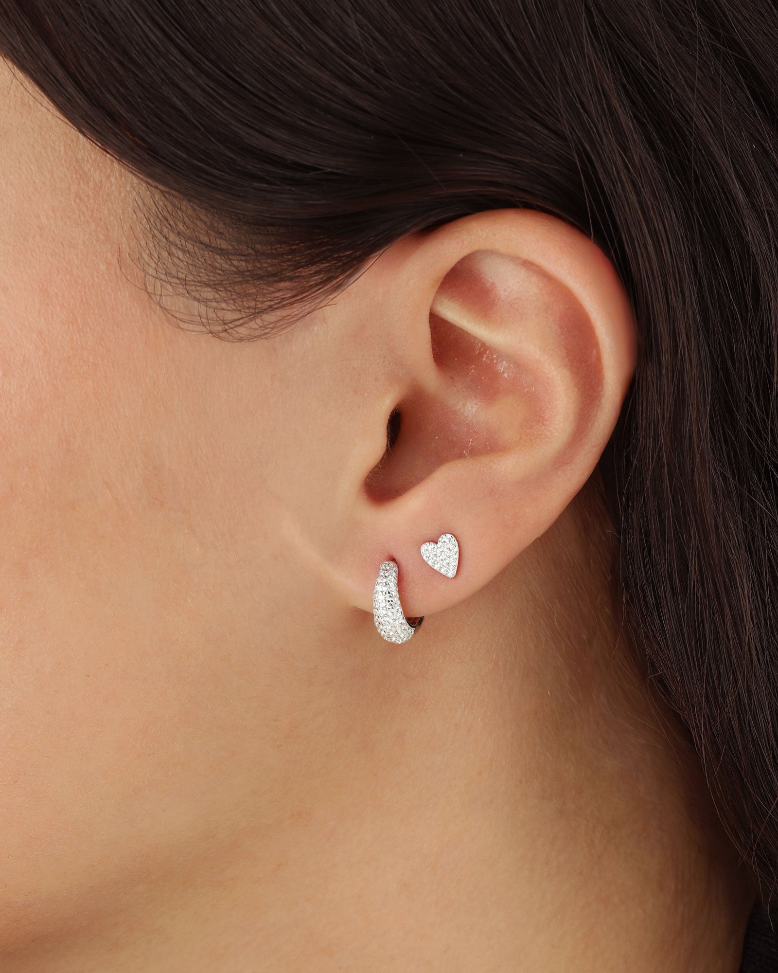 Quiet Icon-Heart Pavé Studs-Earrings-Blue Ruby Jewellery-Vancouver Canada
