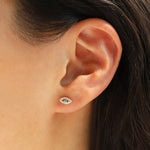Quiet Icon-Pavé Evil Eye Stone Stud-Earrings-Blue Ruby Jewellery-Vancouver Canada