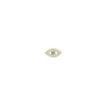 Quiet Icon-Pavé Evil Eye Stone Stud-Earrings-14k Gold Vermeil, Cubic Zirconia, Blue Sapphire-Blue Ruby Jewellery-Vancouver Canada