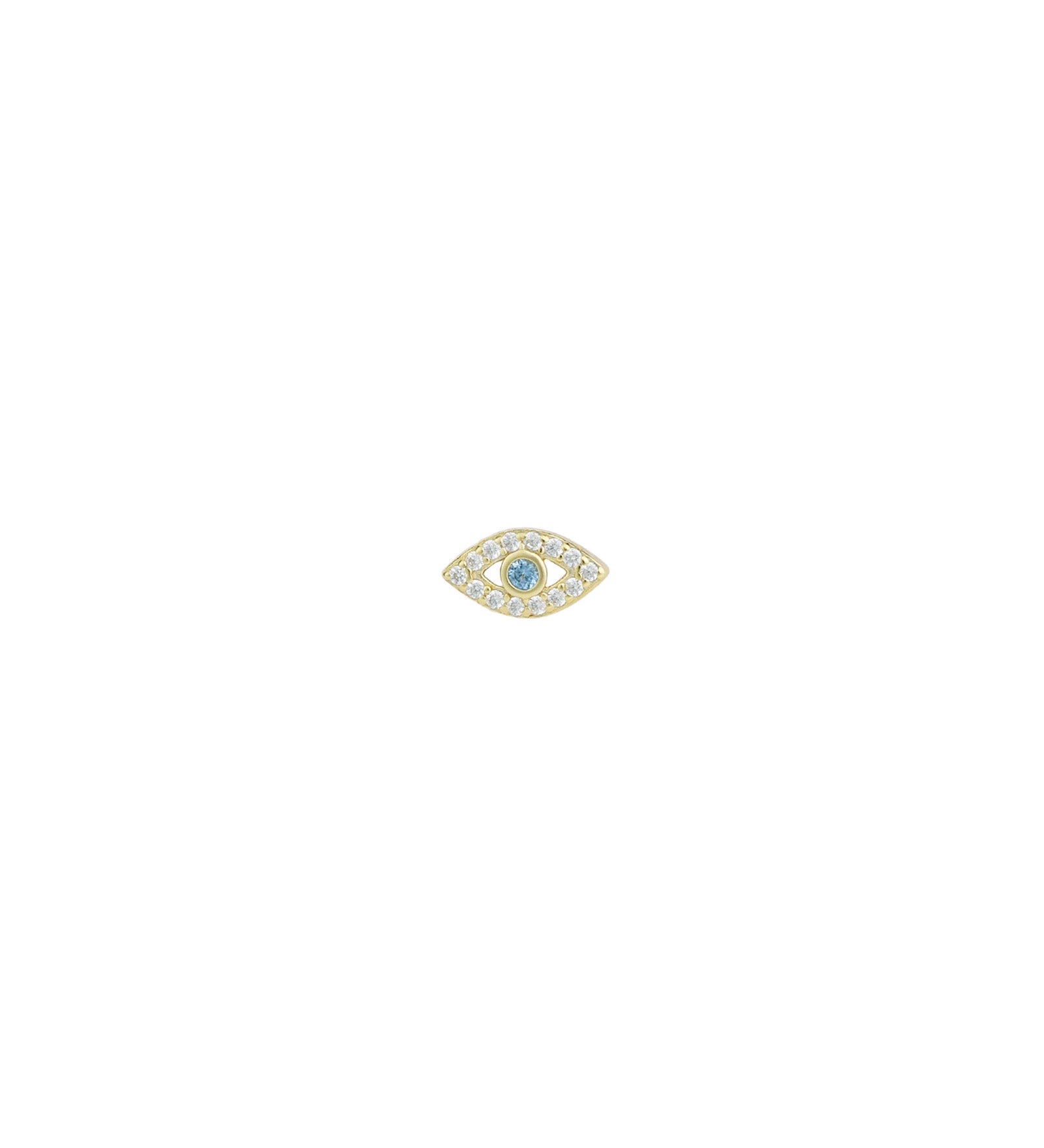 Quiet Icon-Pavé Evil Eye Stone Stud-Earrings-14k Gold Vermeil, Cubic Zirconia, Blue Sapphire-Blue Ruby Jewellery-Vancouver Canada