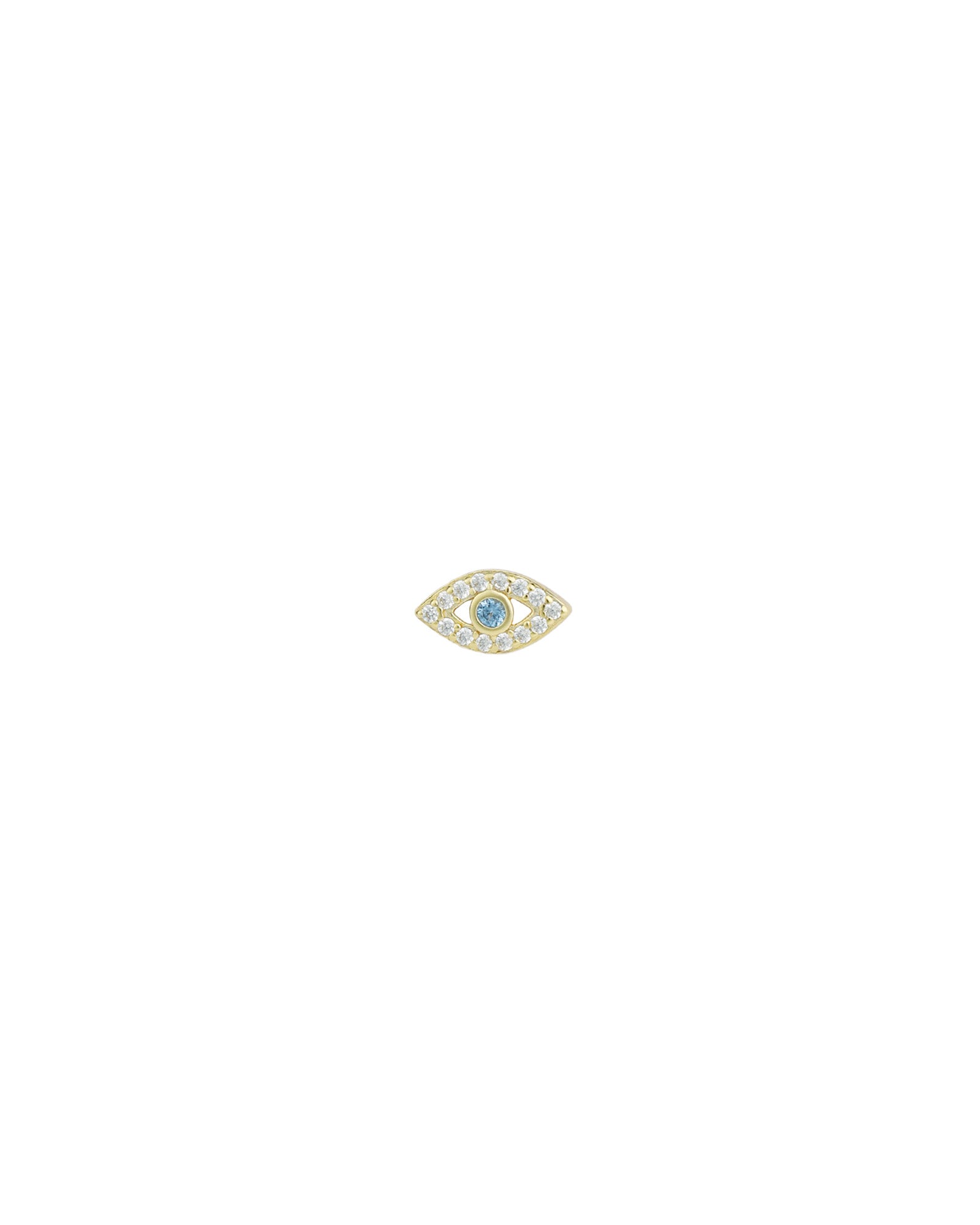 Quiet Icon-Pavé Evil Eye Stone Stud-Earrings-14k Gold Vermeil, Cubic Zirconia, Blue Sapphire-Blue Ruby Jewellery-Vancouver Canada