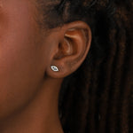 Quiet Icon-Pavé Evil Eye Stone Single Stud-Earrings-Blue Ruby Jewellery-Vancouver Canada