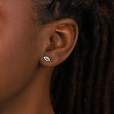 Quiet Icon-Pavé Evil Eye Stone Single Stud-Earrings-Blue Ruby Jewellery-Vancouver Canada