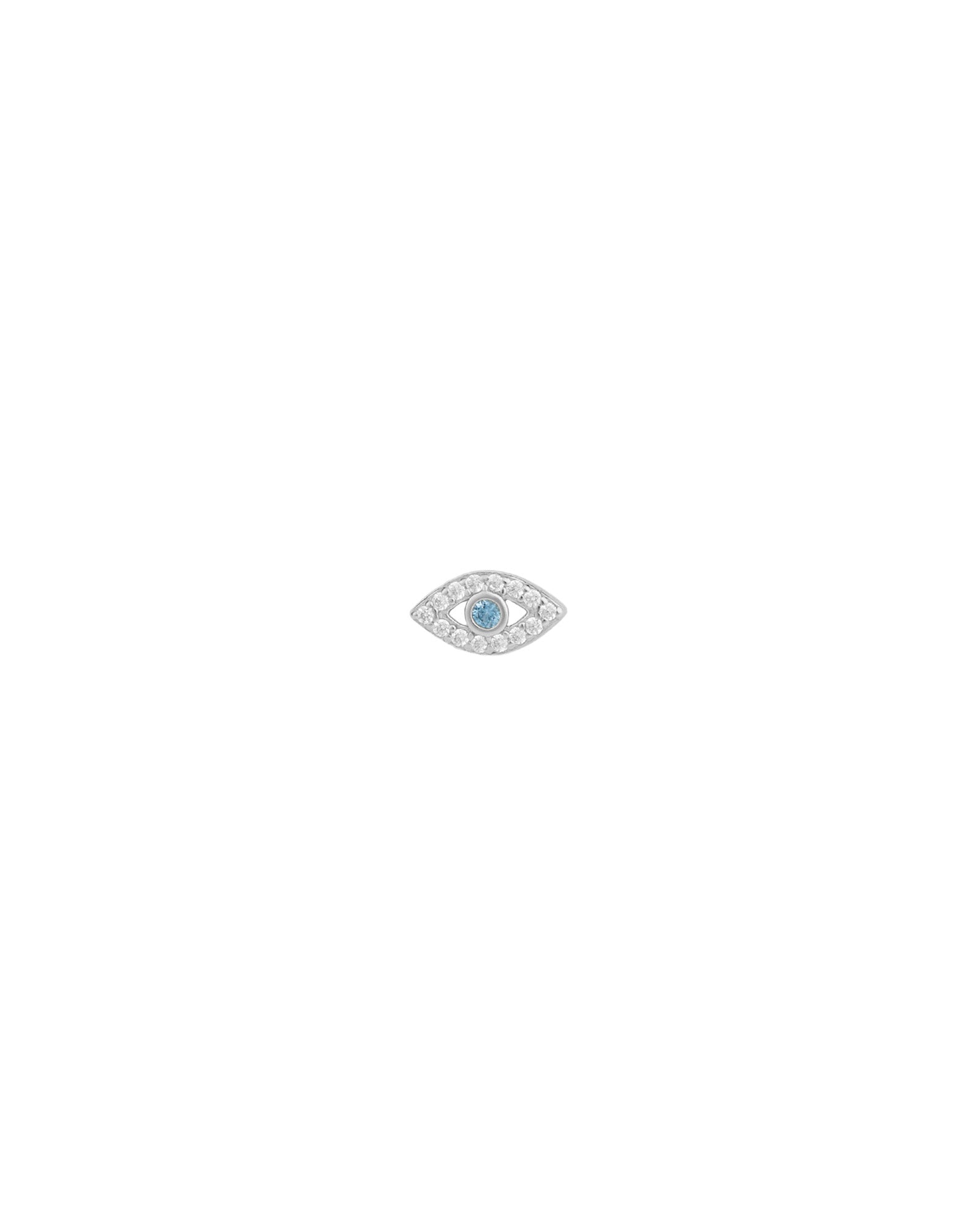 Quiet Icon-Pavé Evil Eye Stone Single Stud-Earrings-Blue Ruby Jewellery-Vancouver Canada