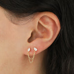 Quiet Icon-Marquise & Teardrop Chain Stud-Earrings-Blue Ruby Jewellery-Vancouver Canada