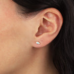 Quiet Icon-Enamel Evil Eye Stone Stud-Earrings-Blue Ruby Jewellery-Vancouver Canada