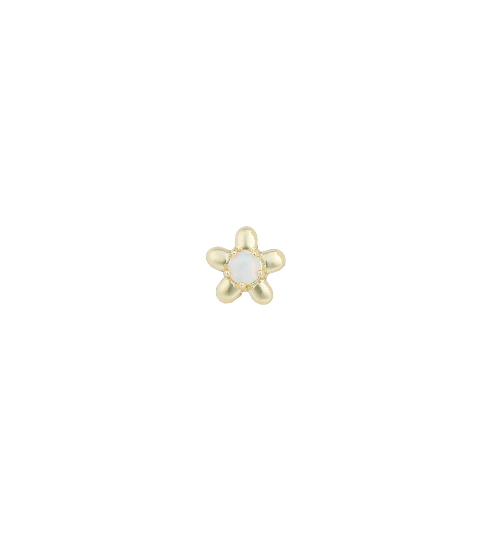 Quiet Icon-Daisy Stone Stud-Earrings-14k Gold Vermeil, Opal-Blue Ruby Jewellery-Vancouver Canada