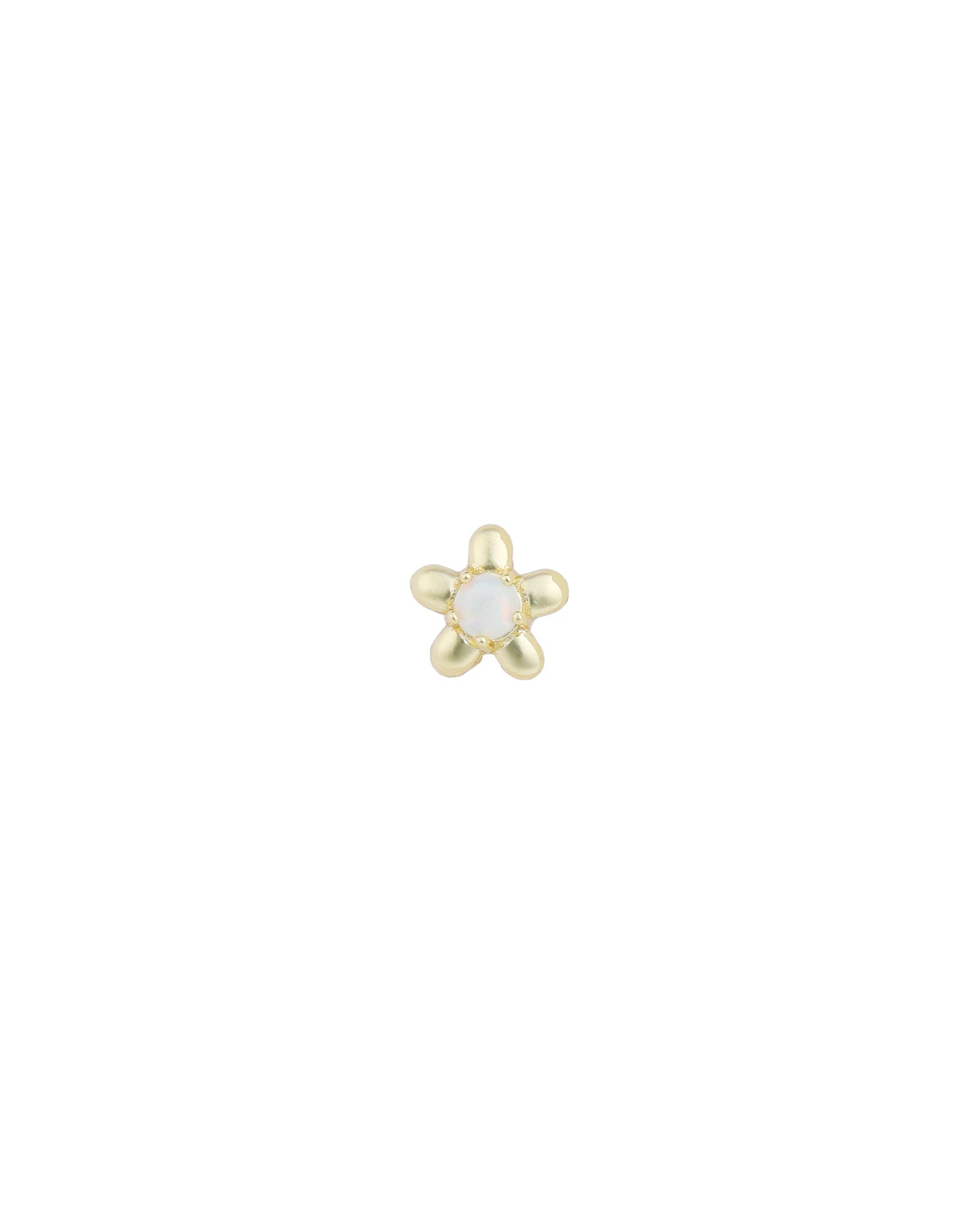 Quiet Icon-Daisy Stone Stud-Earrings-14k Gold Vermeil, Opal-Blue Ruby Jewellery-Vancouver Canada