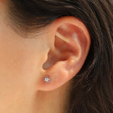 Daisy Stone Enamel Stud