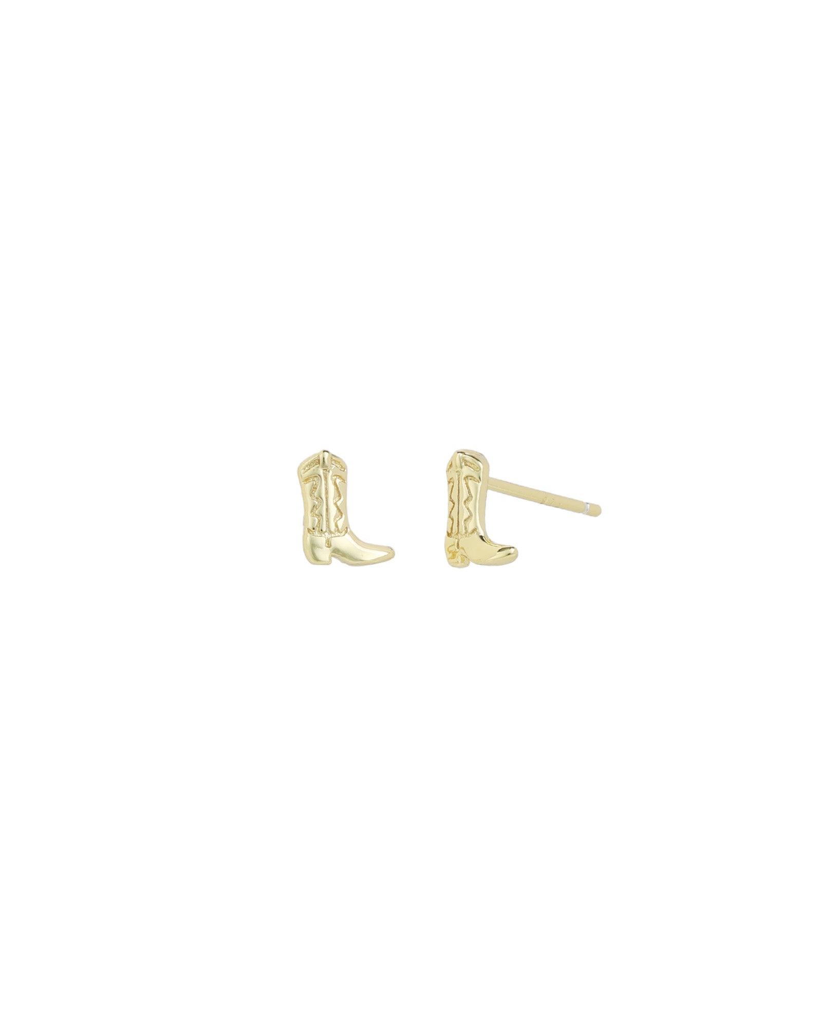 Quiet Icon-Cowboy Boot Stud-Earrings-14k Gold Vermeil-Blue Ruby Jewellery-Vancouver Canada