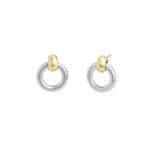 Quiet Icon-Ring Drop Studs-Earrings-14k Gold Vermeil, Rhodium Plated Sterling Silver-Blue Ruby Jewellery-Vancouver Canada