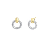 Quiet Icon-Ring Drop Studs-Earrings-14k Gold Vermeil, Rhodium Plated Sterling Silver-Blue Ruby Jewellery-Vancouver Canada