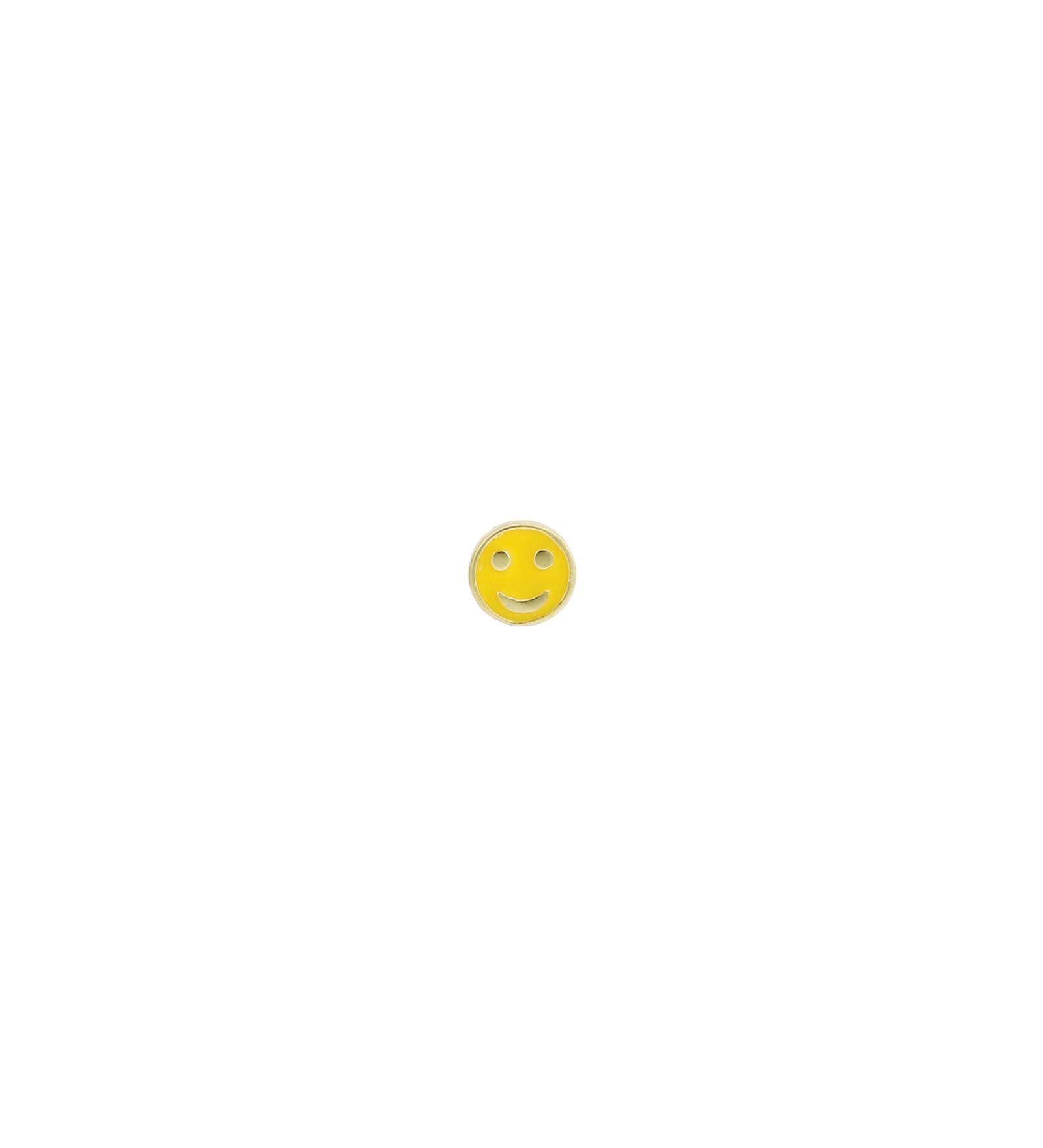 Smiley Face Enamel Stud 14k Gold Vermeil, Neon Yellow Enamel