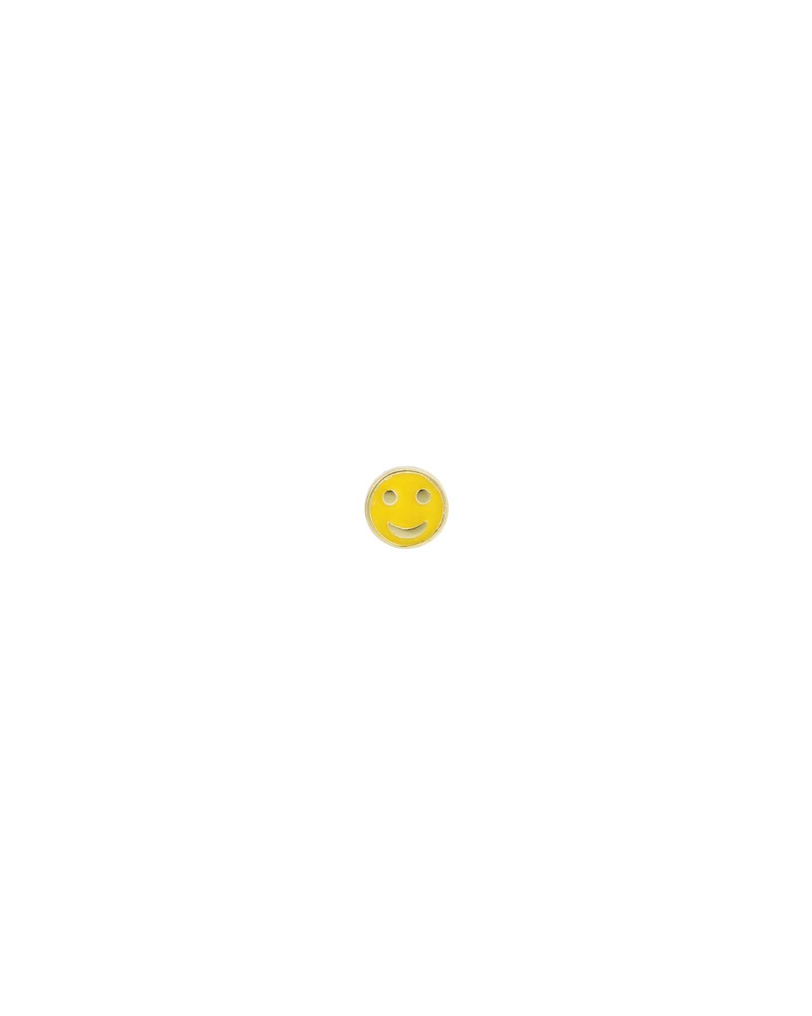 Smiley Face Enamel Stud 14k Gold Vermeil, Neon Yellow Enamel