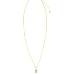 Quiet Icon-Emerald Cut Birthstone Paperclip Necklace-Necklaces-Blue Ruby Jewellery-Vancouver Canada
