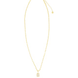 Quiet Icon-Emerald Cut Birthstone Paperclip Necklace-Necklaces-Blue Ruby Jewellery-Vancouver Canada