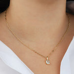 Quiet Icon-Emerald Cut Birthstone Paperclip Necklace-Necklaces-Blue Ruby Jewellery-Vancouver Canada