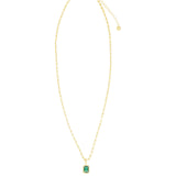 Quiet Icon-Emerald Cut Birthstone Paperclip Necklace-Necklaces-Blue Ruby Jewellery-Vancouver Canada