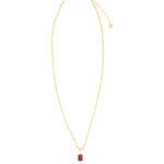 Quiet Icon-Emerald Cut Birthstone Paperclip Necklace-Necklaces-Blue Ruby Jewellery-Vancouver Canada