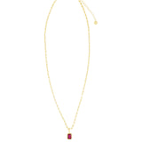 Quiet Icon-Emerald Cut Birthstone Paperclip Necklace-Necklaces-Blue Ruby Jewellery-Vancouver Canada