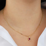 Quiet Icon-Emerald Cut Birthstone Paperclip Necklace-Necklaces-Blue Ruby Jewellery-Vancouver Canada