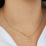 Quiet Icon-Emerald Cut Birthstone Paperclip Necklace-Necklaces-Blue Ruby Jewellery-Vancouver Canada