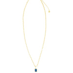 Quiet Icon-Emerald Cut Birthstone Paperclip Necklace-Necklaces-Blue Ruby Jewellery-Vancouver Canada
