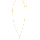 Quiet Icon-Emerald Cut Birthstone Paperclip Necklace-Necklaces-Blue Ruby Jewellery-Vancouver Canada