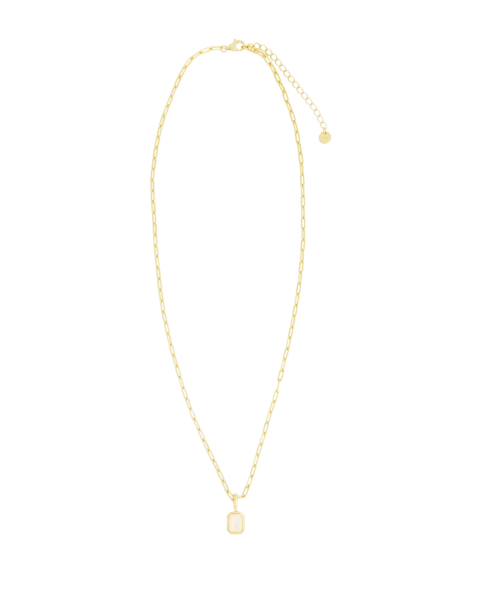 Quiet Icon-Emerald Cut Birthstone Paperclip Necklace-Necklaces-Blue Ruby Jewellery-Vancouver Canada