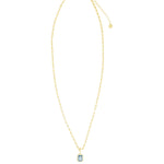Quiet Icon-Emerald Cut Birthstone Paperclip Necklace-Necklaces-Blue Ruby Jewellery-Vancouver Canada