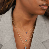 Quiet Icon-Emerald Cut Birthstone Paperclip Necklace-Necklaces-Blue Ruby Jewellery-Vancouver Canada