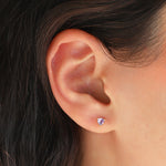 Quiet Icon-Birthstone Mix Shape CZ Stud-Earrings-Blue Ruby Jewellery-Vancouver Canada