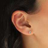 Quiet Icon-Birthstone Mix Shape CZ Stud-Earrings-Blue Ruby Jewellery-Vancouver Canada