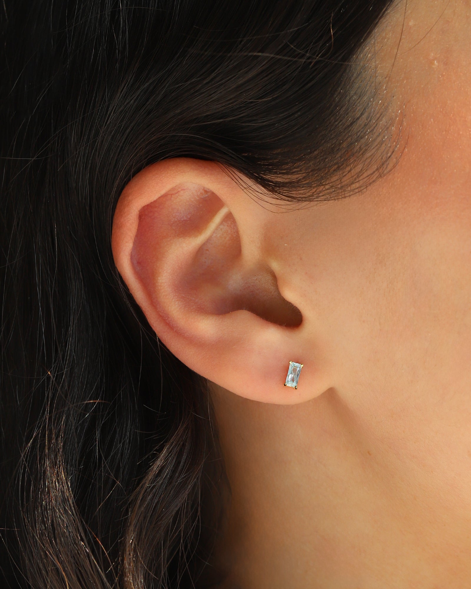 Quiet Icon-Birthstone Mix Shape CZ Stud-Earrings-Blue Ruby Jewellery-Vancouver Canada