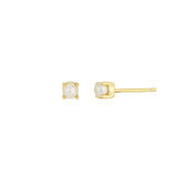 Quiet Icon-Birthstone Mix Shape Stud-Earrings-14k Gold Vermeil, White Pearl - June-Blue Ruby Jewellery-Vancouver Canada