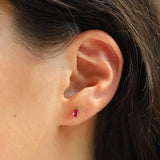 Quiet Icon-Birthstone Mix Shape CZ Stud-Earrings-Blue Ruby Jewellery-Vancouver Canada