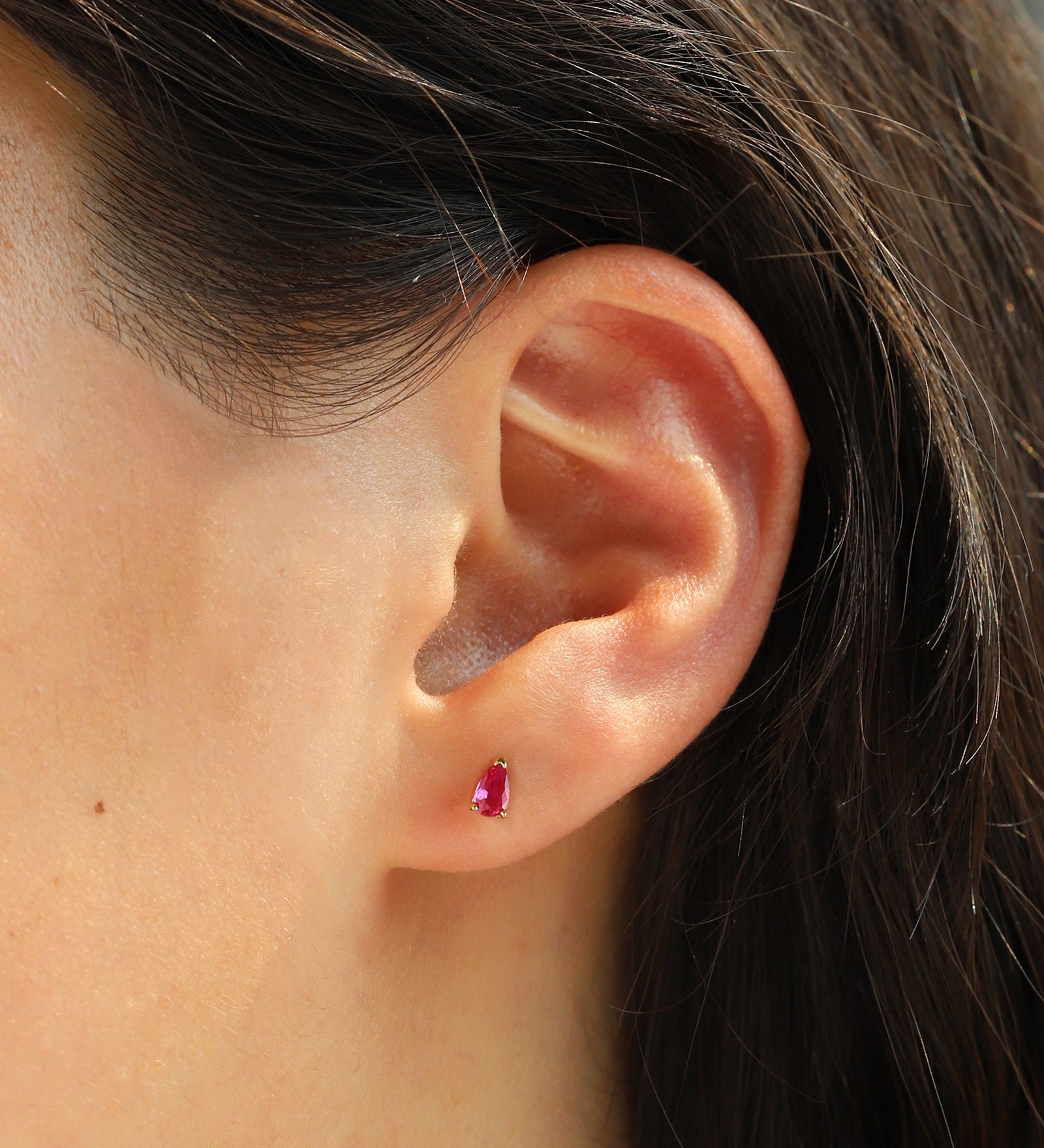 Quiet Icon-Birthstone Mix Shape CZ Stud-Earrings-Blue Ruby Jewellery-Vancouver Canada