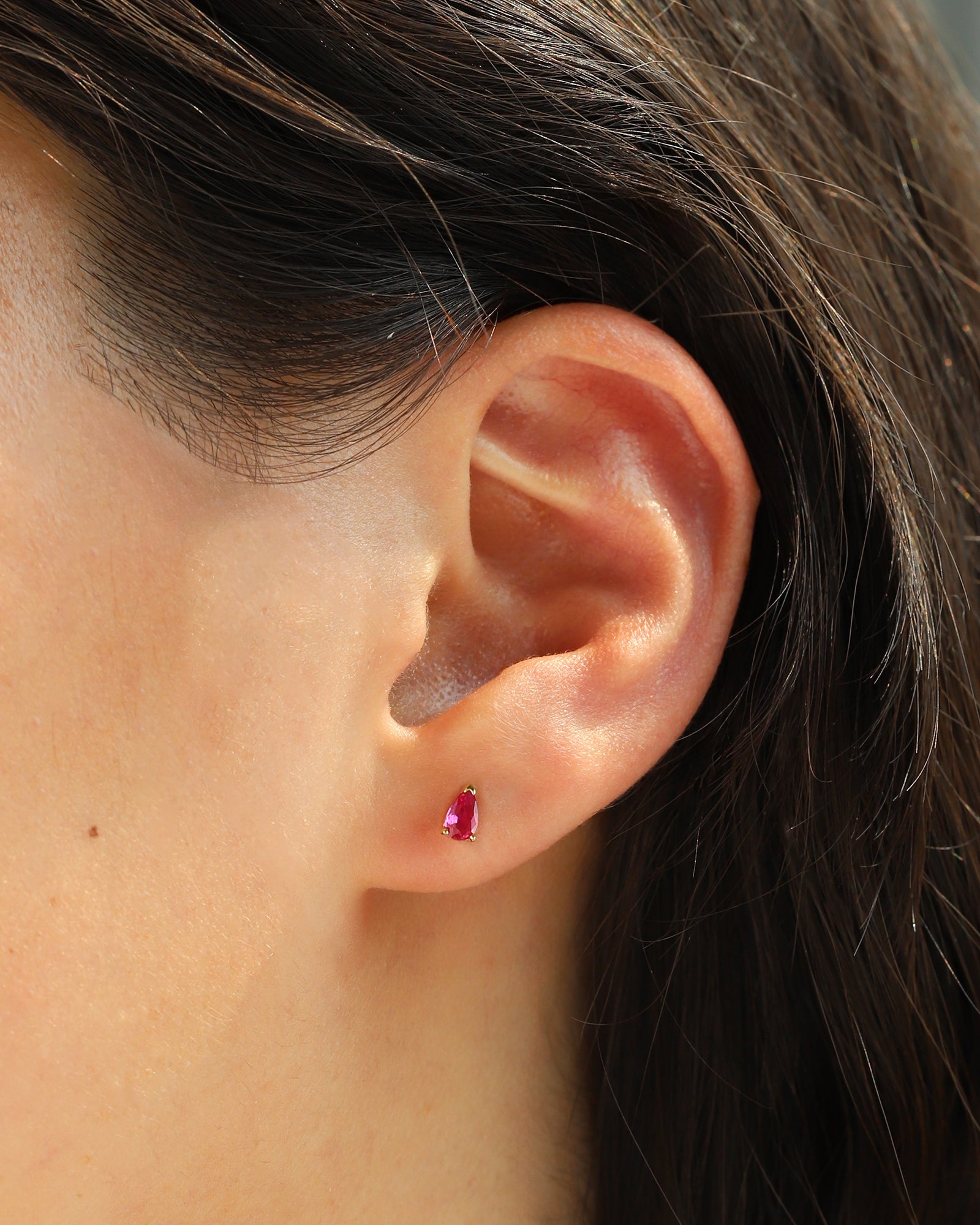 Quiet Icon-Birthstone Mix Shape CZ Stud-Earrings-Blue Ruby Jewellery-Vancouver Canada