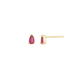 Quiet Icon-Birthstone Mix Shape CZ Stud-Earrings-14k Gold Vermeil, Ruby - July-Blue Ruby Jewellery-Vancouver Canada