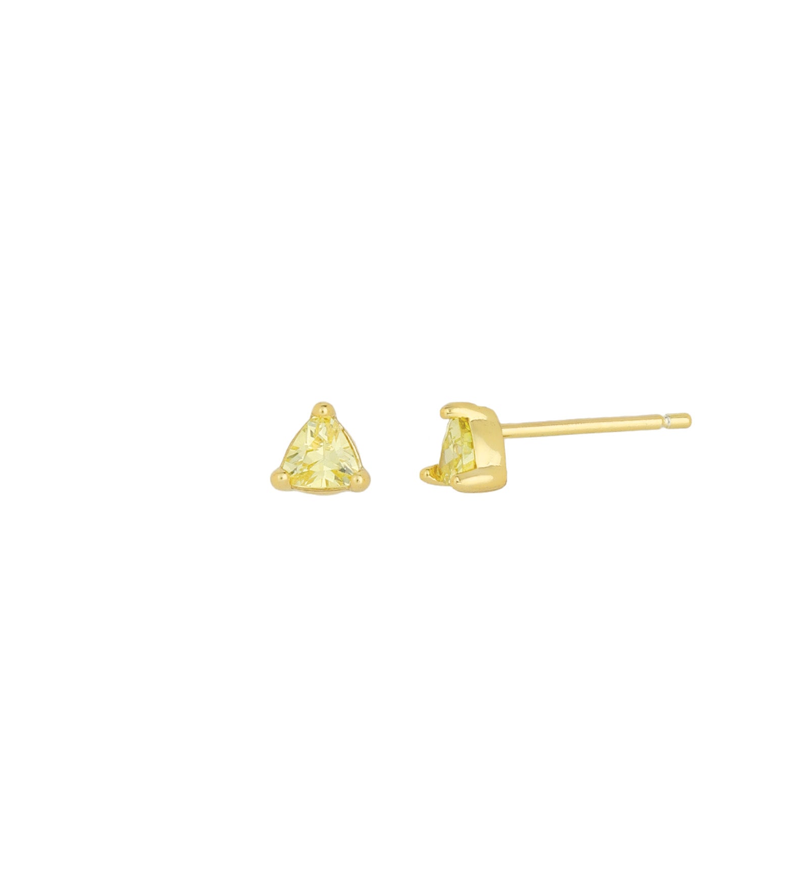 Quiet Icon-Birthstone Mix Shape CZ Stud-Earrings-14k Gold Vermeil, Peridot - August-Blue Ruby Jewellery-Vancouver Canada