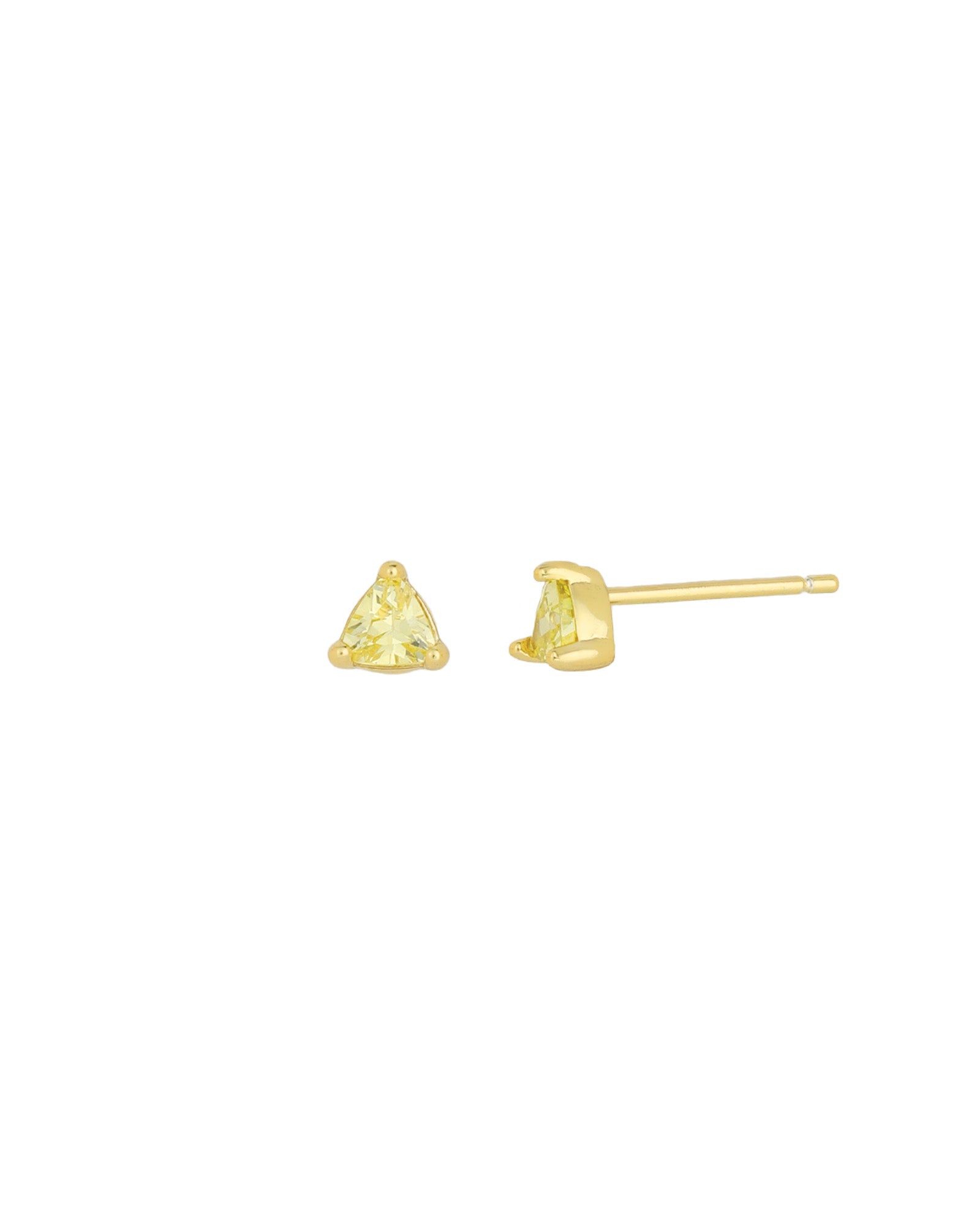 Quiet Icon-Birthstone Mix Shape CZ Stud-Earrings-14k Gold Vermeil, Peridot - August-Blue Ruby Jewellery-Vancouver Canada