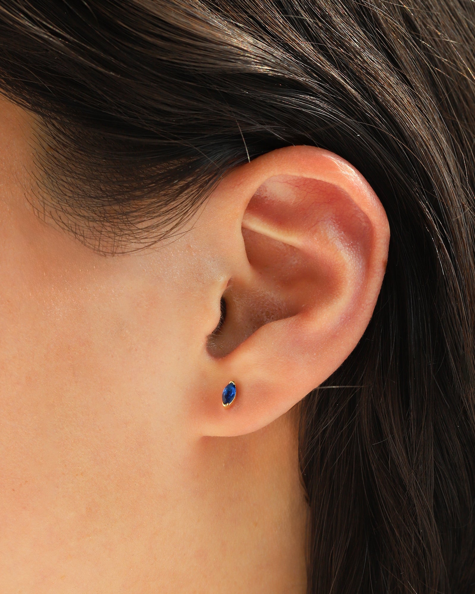 Quiet Icon-Birthstone Mix Shape CZ Stud-Earrings-Blue Ruby Jewellery-Vancouver Canada