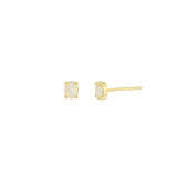 Quiet Icon-Birthstone Mix Shape CZ Stud-Earrings-14k Gold Vermeil, Opal - October-Blue Ruby Jewellery-Vancouver Canada
