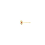 Birthstone Flower CZ Stud 14k Gold Vermeil, Garnet - January